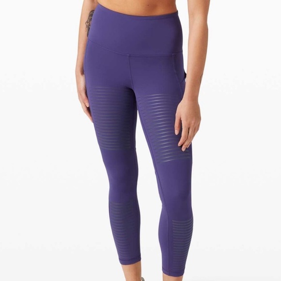 lululemon athletica Pants - Lululemon Rogue Renegade SHR tight 25” Purple Moto Leggings Size 4 NWOT